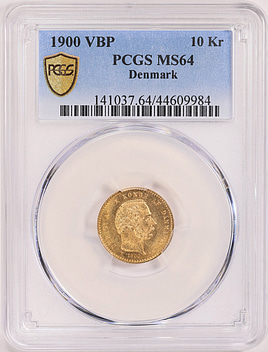 Denmark 1900-VBP Gold 10 Kroner KM-790.2 PCGS MS-64 (AGW = 0.1296