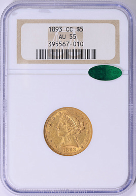 1893-CC Liberty Gold Half Eagle NGC AU-55 (CAC Green) (Item