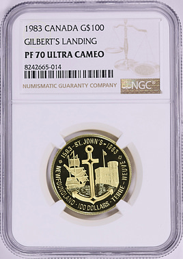 【高騰中】1983年 カナダ ドル 　記念 Canada 1983 Gold $100 St. John's Newfoundland 400th Anniversary KM