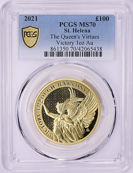 St. Helena 2021 Gold £100 The Queen's Virtues Victory KM-134 PCGS