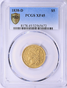 1838-D Classic Head Gold Half Eagle PCGS XF-45 (Item 2009658