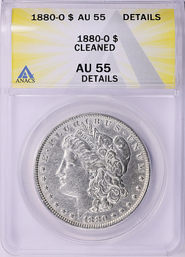 1880-O Morgan Silver Dollar ANACS AU-55 Details (Item 2012106