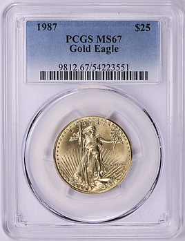 1987 $25 Half-Ounce Gold American Eagle PCGS MS-67 (Item 2012671