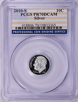 2010-S Roosevelt Dime Silver PCGS Proof-70 DCAM (Flag Label) (Item
