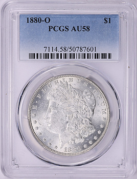 1880-O Morgan Silver Dollar PCGS AU-58 (Item 2015108