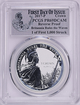 Falkland Islands 2017-P Silver Crown Britannia Rules the Waves