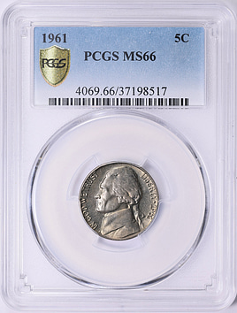 1961 Jefferson Nickel PCGS MS-66 (Item 2015690) | GreatCollections