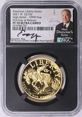 2021-W Gold $100 American Liberty High Relief First Day of Issue