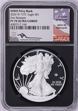 希少！イーグル銀貨2020-Wプルーフ Silver Eagle V75 2020 Silver Eagle Proof-V75-OGP