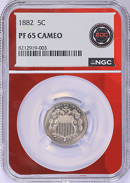 1882 Shield Nickel NGC Proof-65 CAMEO (EDC Red Core) (Item 2017991