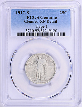 1917-S Standing Liberty Quarter Type 1 PCGS Genuine XF Details