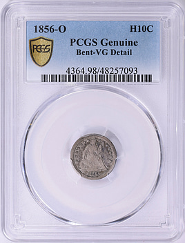 1856-O Seated Liberty Half Dime PCGS Genuine VG Details (Item