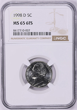 1998-D Jefferson Nickel NGC MS-65 6FS (Item 2019957