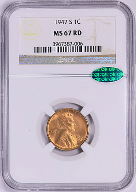 1947-S Lincoln Cent NGC MS-67 RD (CAC Green) (Item 2022358