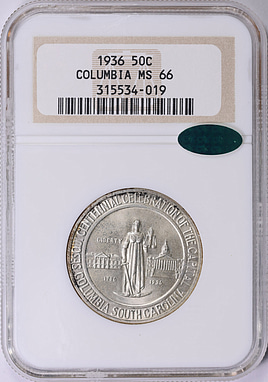 1936 Columbia, South Carolina, Sesquicentennial Half Dollar NGC MS