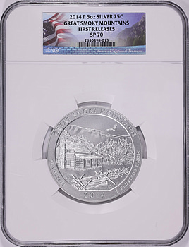 2014-P America the Beautiful 5 oz. Silver Quarter Great Smoky