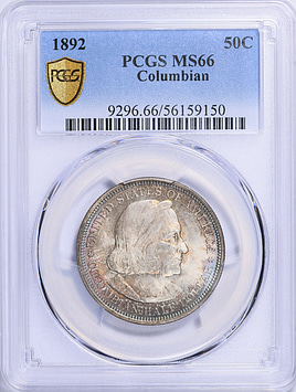 1892 World Columbian Exposition Half Dollar PCGS MS-66 (Toned