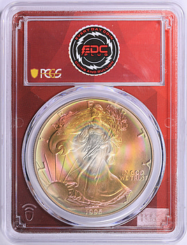 1995 $1 Silver Eagle PCGS MS-67 (EDC Red Core) (Toned) (Item