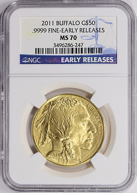2011 $50 One-Ounce Gold American Buffalo Early Releases NGC MS-70