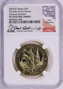 St. Helena 2025 Gold £5 The Ride of Paul Revere Advanced Releases