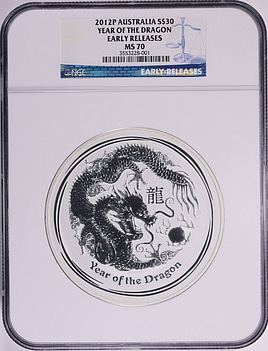 Australia 2012-P Silver $30 Lunar Series, Year of the Dragon KM
