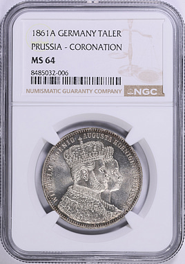 Germany - Prussia 1861-A Silver Thaler Coronation of Wilhelm and