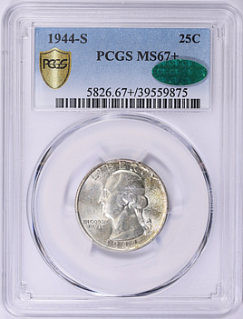 1944-S Washington Quarter PCGS MS-67+ (CAC Green) (Item 2034969