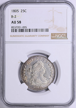 1805 Draped Bust Quarter Browning 2 NGC AU-58 (Item 2035594