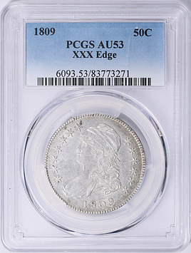 1809 Capped Bust Half Dollar XXXX Edge PCGS AU-53 (Item 2035828