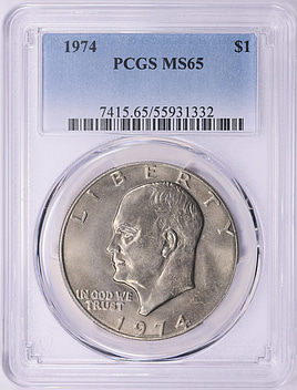 1974 Eisenhower Dollar PCGS MS-65 (Toned) (Item 2036177