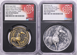 Oglala Lakota Sioux Nation 2023 Gold $50 & Silver $2 Native Spirit
