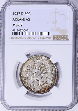 1937-D Arkansas Centennial Half Dollar NGC MS-67 (Toned) (Item