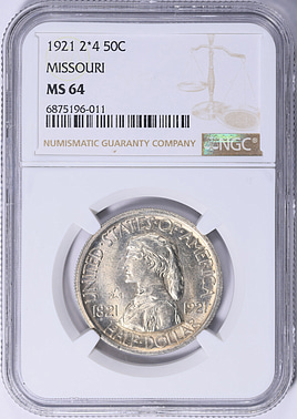 1921 Missouri Centennial Half Dollar 2x4 NGC MS-64 (Item 2041669