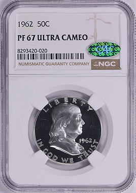 1962 Franklin Half Dollar NGC Proof-67 UC (CAC Green) (Item