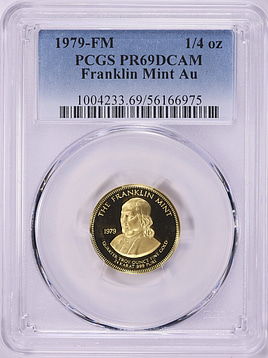 1979-FM Gold 1/4oz Franklin Mint Medal PCGS Proof-69 DCAM (AGW
