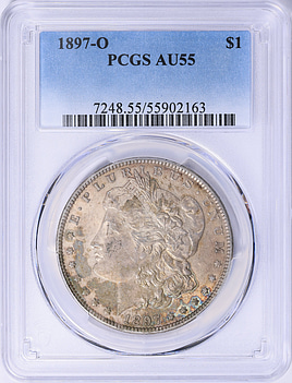 1897-O Morgan Silver Dollar PCGS AU-55 (Toned) (Item 2042907