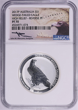 Australia 2017-P Silver Dollar Wedge Tailed Eagle High Relief