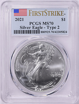 2021 $1 Silver Eagle Type 2 First Strike PCGS MS-70 (Item 2045843