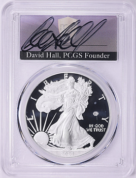 2020-W $1 Silver Eagle V75 Privy PCGS Proof-70 DCAM (David Hall