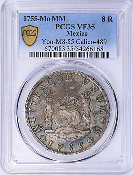 Mexico 1755-Mo MM Silver 8 Reales KM-104.2 PCGS VF-35 (Item