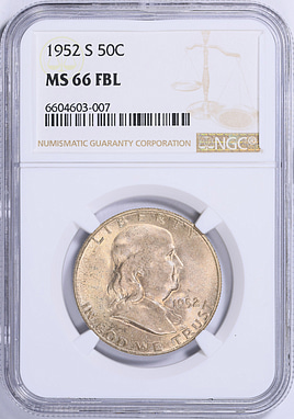 1952-S Franklin Half Dollar NGC MS-66 FBL (Item 2050076