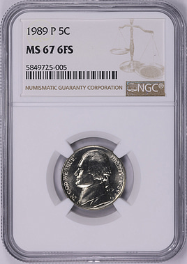 値下げ激レア！tomo sci-phi2グッドサイズ5.6 1989-P Jefferson Nickel NGC MS-67 6FS (Item 2050218