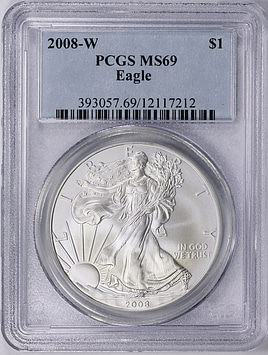 2008-W $1 Silver Eagle PCGS MS-69 (Item 2050672