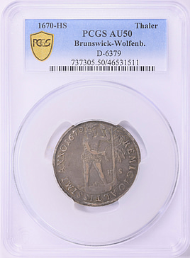 Germany - Brunswick-Wolfenbüttel 1670-HS Silver Thaler KM-502 PCGS