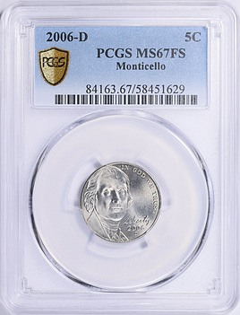 2006-D Jefferson Nickel Monticello PCGS MS-67 FS (Item 2058724