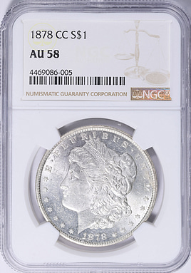 1878-CC Morgan Silver Dollar NGC AU-58 (Item 2065676