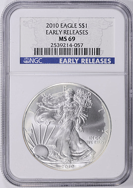 2010 $1 Silver Eagle Early Releases NGC MS-69 (Item 2068591