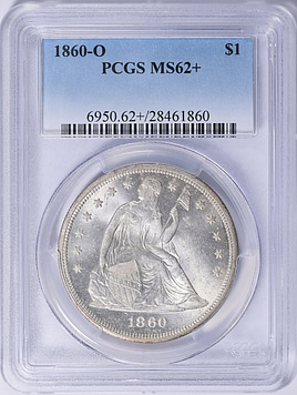 1860-O Seated Liberty Silver Dollar PCGS MS-62+ (Item 2069233