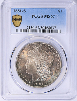 1881-S Morgan Silver Dollar PCGS MS-67 (Toned) (Item 2070987