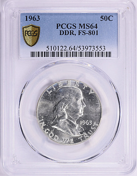 1963 Franklin Half Dollar Doubled Die Reverse FS-801 PCGS MS-64